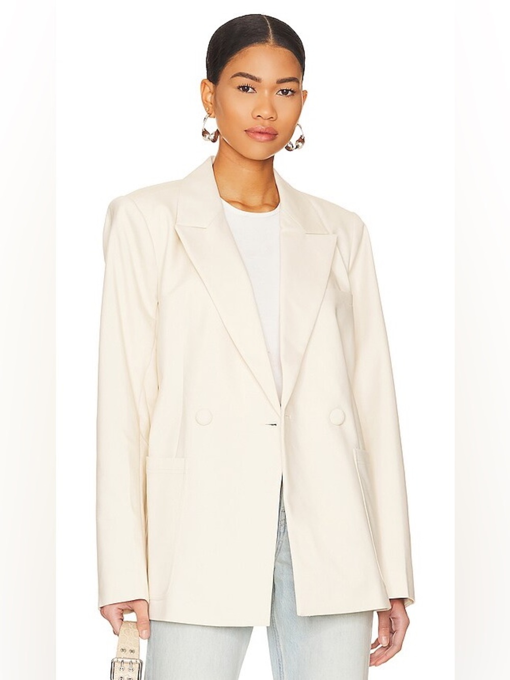 Good American The Boss Blazer 2.0 in Bone